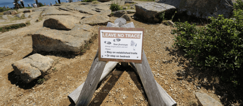 Leave No Trace sign in Acadia National Park