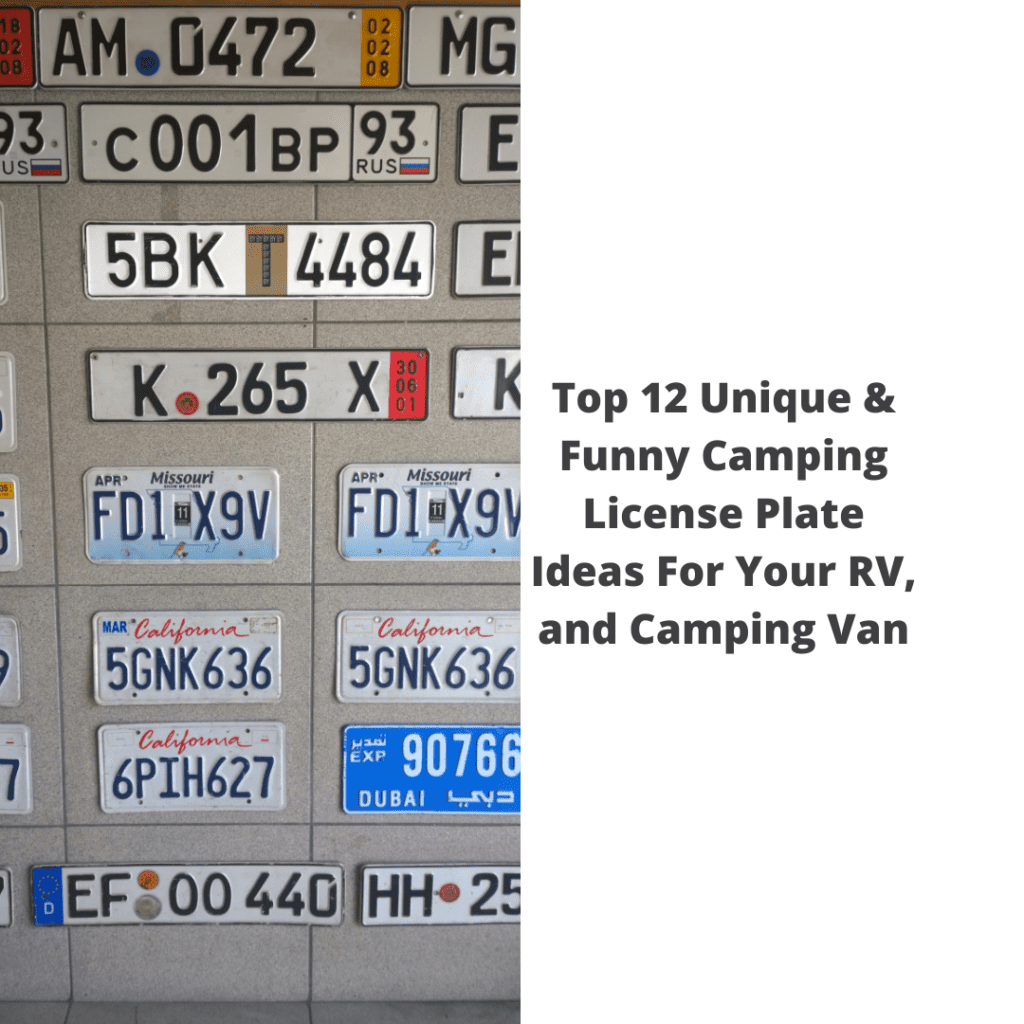 Top 12 Unique Funny Camping License Plate Ideas For Your RV and Camping Van