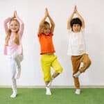 active children doing balancing exercises