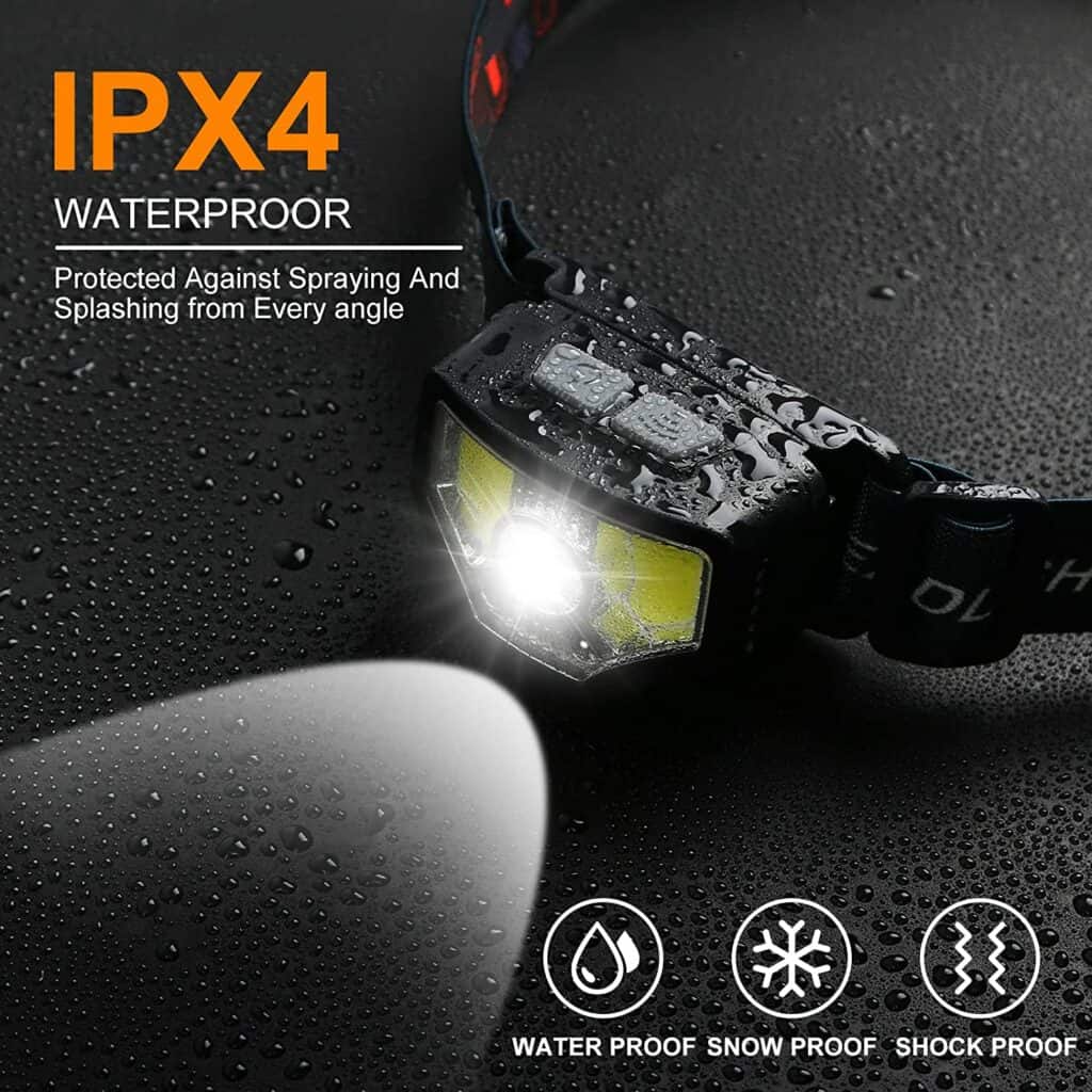 Headlamp Rechargeable 2 Pack 1200 Lumen Super Bright with White Red LED Head Lamp Flashlight 12 Modes Motion Sensor Waterproof Outdoor Fishing Camping