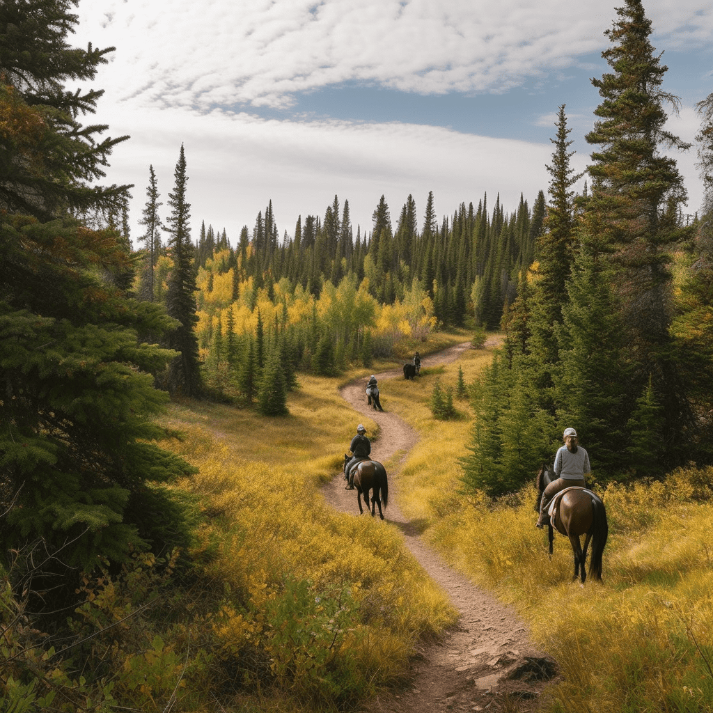 Riding Mountain National Park Group riding horse