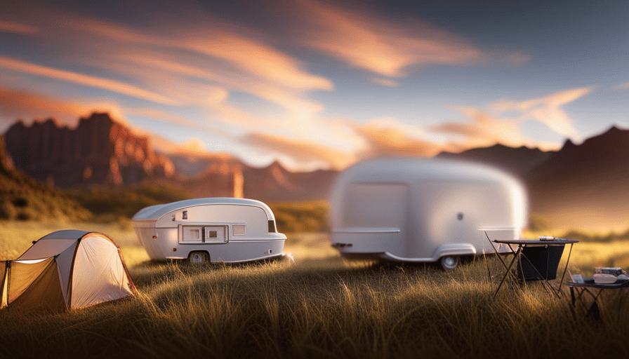 An image that showcases the intricate mechanism of a pop-up camper, revealing its collapsible frame, extendable supports, and lifting mechanism, capturing the essence of how it seamlessly transforms into a cozy mobile home