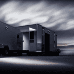 An image showcasing a well-ventilated camper parked in a dry, enclosed storage unit