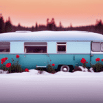 An image capturing the gradual transformation of a winterized camper to its vibrant, functional state