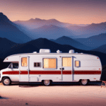 An image showcasing a used camper surrounded by a calendar, emphasizing long-term financing options