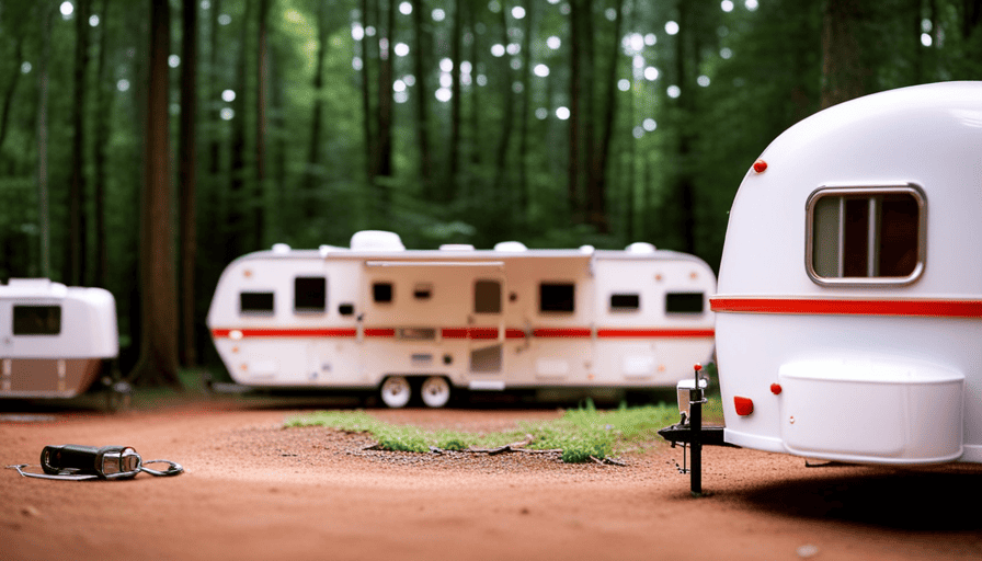 An image showcasing a diverse range of camper trailers, varying in size, design, and features