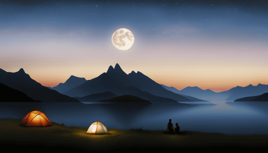 An image showcasing a serene, picturesque campsite nestled amidst breathtaking natural landscapes