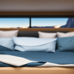 An image showcasing a modern, fully-equipped camper van interior in a scenic setting