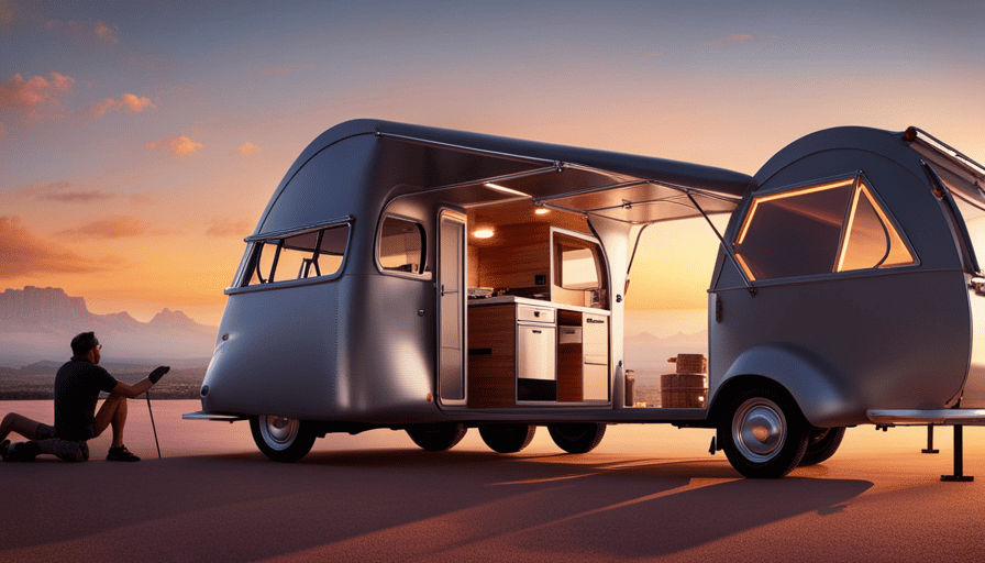 An image showcasing a step-by-step guide to building a teardrop camper