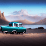 An image illustrating a pickup truck parked alongside a camper, connected via jumper cables