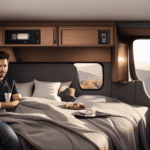 An image showcasing a spacious, well-lit Sprinter van interior transformed into a cozy camper