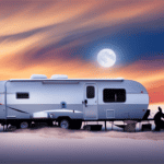 An image showcasing a camper trailer being revived from winter hibernation