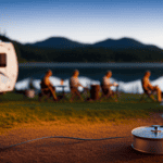 An image of a camper parked near a serene lake