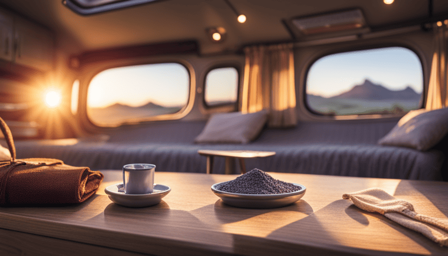 An image that showcases a clean and fresh camper interior