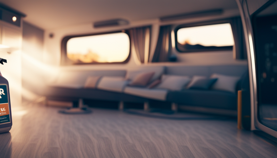 An image featuring a sparkling clean camper interior