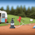 An image showcasing a step-by-step guide on connecting a camper to a septic tank