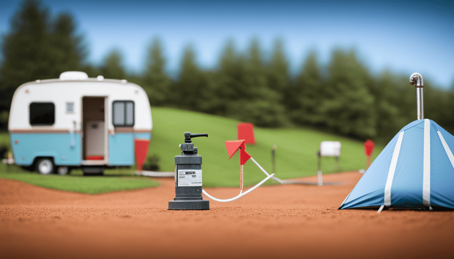 An image showcasing a step-by-step guide on connecting a camper to a septic tank