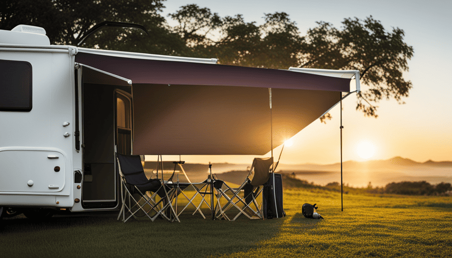 An image that showcases step-by-step installation of a camper awning