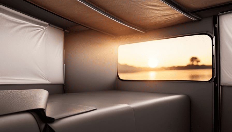 An image showcasing a step-by-step guide on insulating a pop-up camper