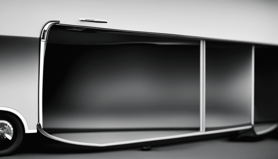 An image that showcases a tightly sealed camper door with a weatherstrip, accompanied by a line of sand surrounding the camper's perimeter, acting as a visual barrier against ants