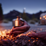 An image showcasing a camper's hot water heater being ignited