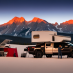 An image capturing the step-by-step process of loading a truck camper onto a vehicle