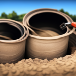 An image showcasing a step-by-step guide on constructing a practical septic tank for campers