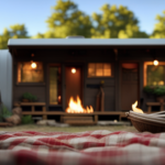An image showcasing a cozy camper transformed into a rustic cabin oasis