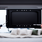 An image showcasing a hands-on guide to mounting a TV in a camper