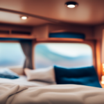 An image showcasing a cozy camper interior transformed by a fresh coat of paint