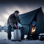 An image showcasing a camper being prepared for winter with antifreeze
