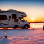 An image showcasing a camper winterization process without antifreeze