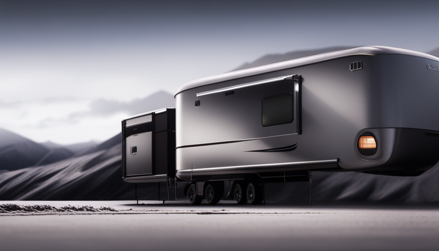 An image capturing the essence of camper exterior walls – a composite sandwich structure comprising an inner layer of aluminum, a foam core for insulation, and an outer layer of fiberglass, all seamlessly integrated to shield against the elements