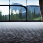 An image showcasing a camper queen mattress with precise dimensions