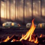 An image depicting a camper parked in a secluded forest setting