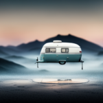 An image showcasing a sturdy camper parked on a perfectly level surface