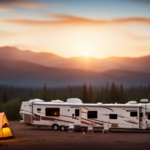 An image featuring a sprawling campground, where gigantic recreational vehicles dominate the scene