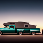 An image showcasing a spacious pickup truck with a perfectly fitted camper shell, highlighting its size and proportions