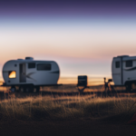 An image capturing a camper surrounded by various sizes of generators, illustrating the comparison of their dimensions