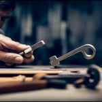 An image showcasing a skilled locksmith in their workshop, meticulously crafting a custom camper key