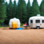 An image showcasing a cozy campsite nestled amidst Michigan's picturesque Upper Peninsula