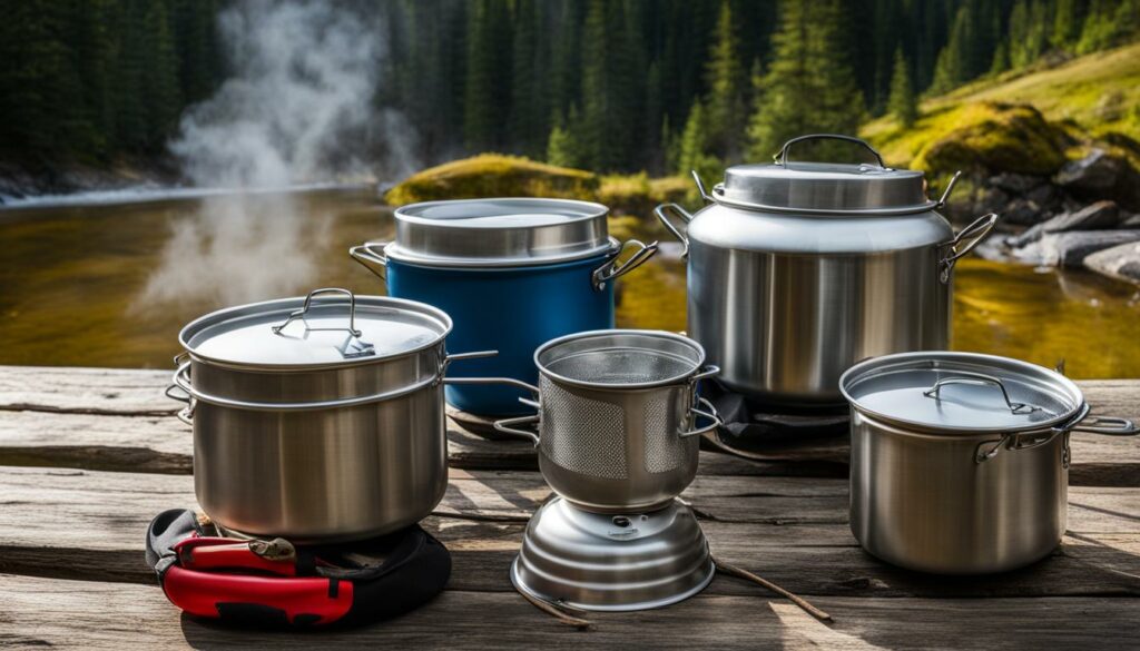 aluminum camping pots