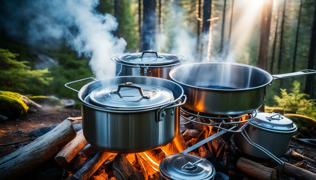 stainless steel camping pots