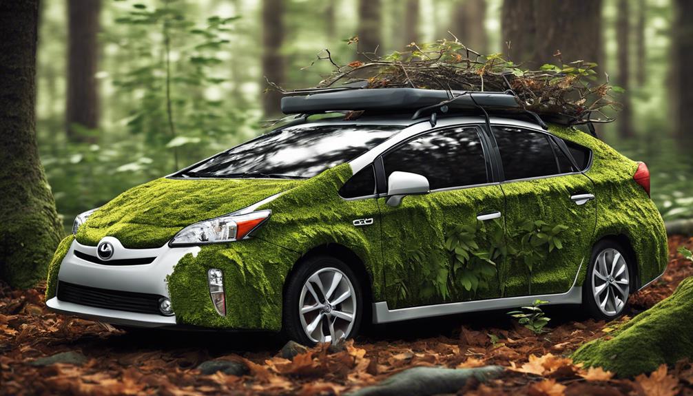 green toyota prius camouflage
