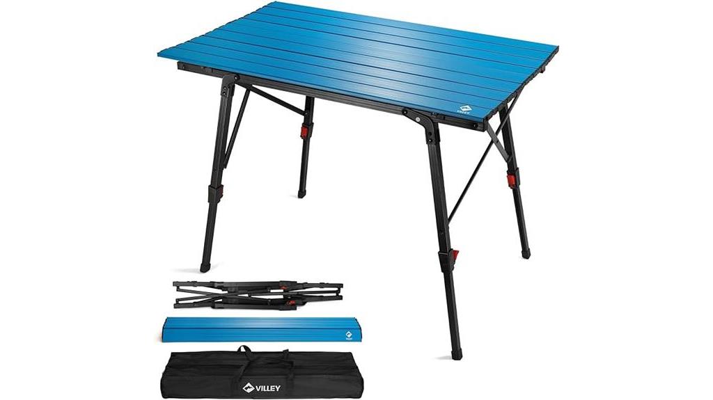 adjustable legs camping table