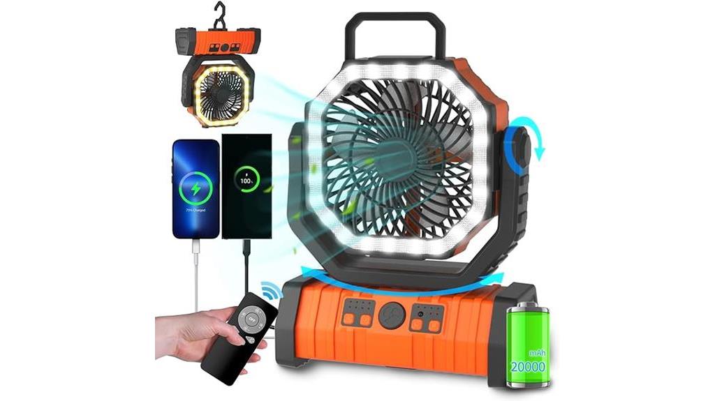 battery powered camping fan lantern