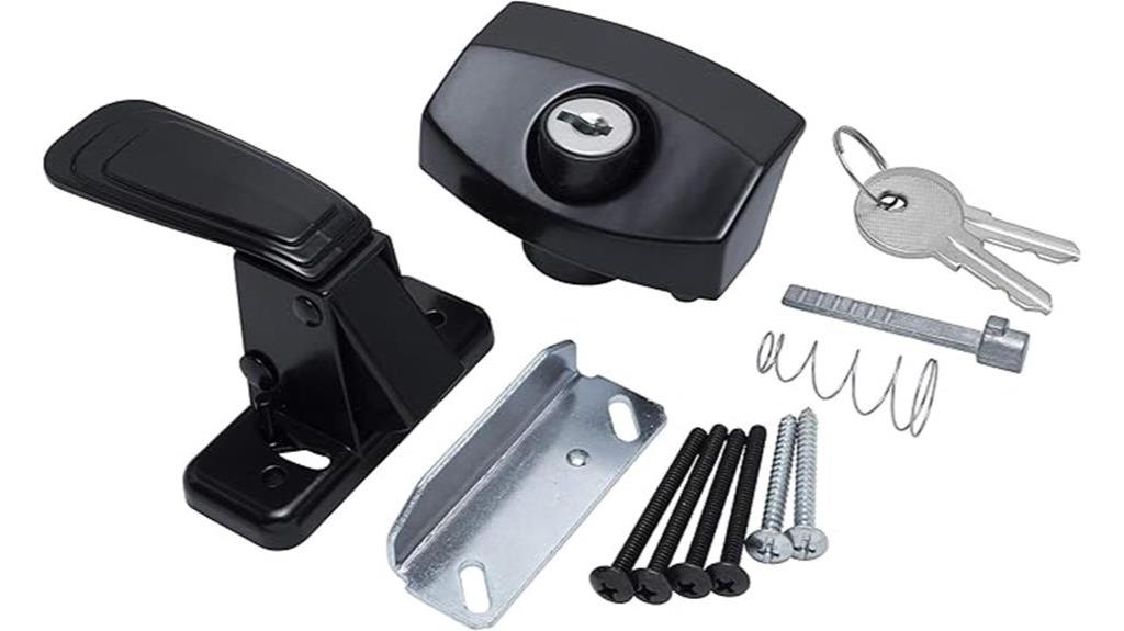 black aluminum door lock