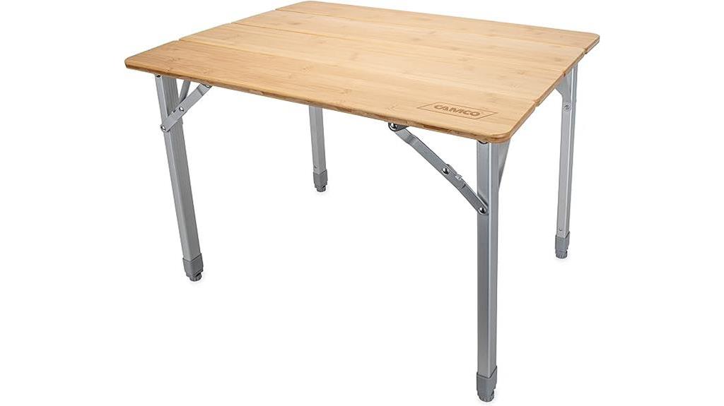 camco bamboo table aluminum