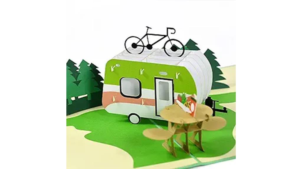 camper themed pop up card