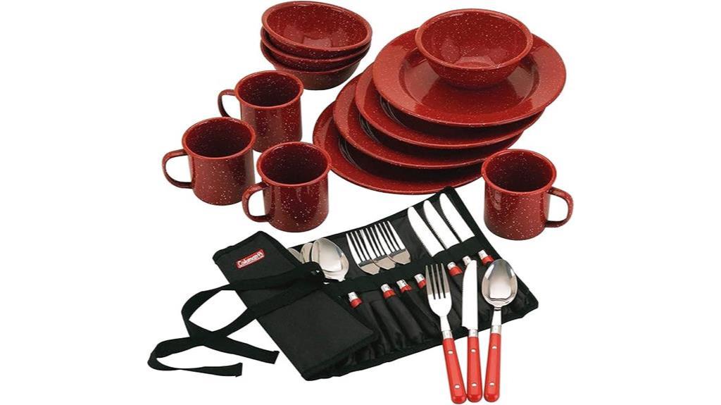 camping enamel dinnerware set